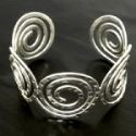 Silver Scroll  Overlay Cuff Bracelet  - Mexico