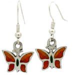 CSilver and Resin Butterfly Earrings - Mexico - Click To Enlarge