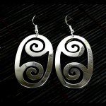 CLarge Silverplated Double Scroll Earrings - Mexico - Click To Enlarge