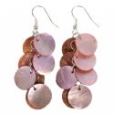 Mother of Pearl Cluster Earrings (Pink) China