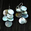 Mother of Pearl Cluster Earrings (Blue) China