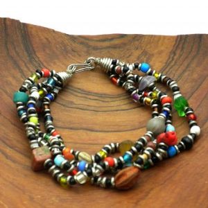 C4 Strand Bead Bracelet (Multicolored) - Kenya - Click To Enlarge