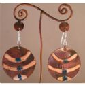 Round Copper Earrings with Enamel - Chile