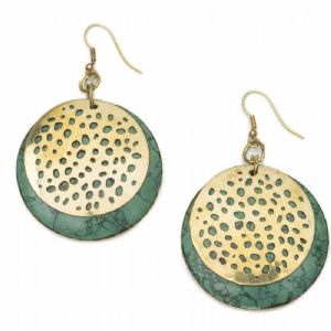 CTARA STONE MEDALLION earrings - Click To Enlarge