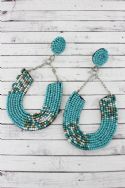 Seed Bead Horseshoe Chain Earrings