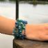 Beachball Beaded Blue-Green bracelet - Click To Enlarge