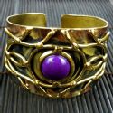 Purple Jade Abstract Cuff bracelet