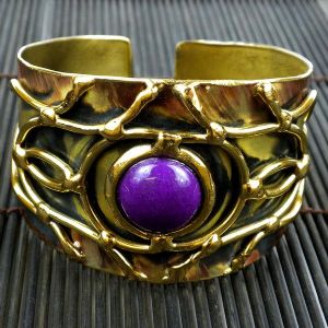 CPurple Jade Abstract Cuff bracelet - Click To Enlarge