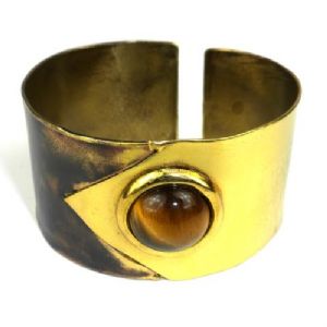 CTiger Eye Brass Cuff bracelet - Click To Enlarge