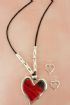 RED HEART PENDANT BEADED CORD - Click To Enlarge