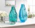 OCEAN AQUA SPIRAL ART GLASS VASE - Click To Enlarge