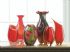 RED FLORAL FLOW GLASS VASE - Click To Enlarge