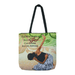 CShe Who Kneels - woven tote bag - Click To Enlarge