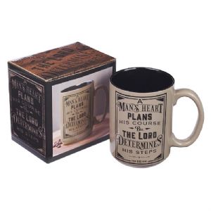 CA Man's Heart Coffee Mug  - Proverbs 16:9 - Click To Enlarge