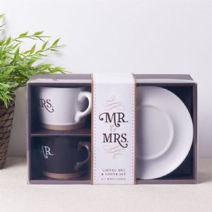 CBetter Together Mr. & Mrs. Two Piece Coffee Mug and Saucer Set - Click To Enlarge