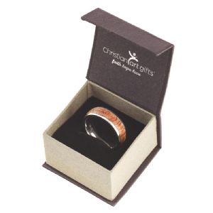 CMen's Ring - with Wood Accent: Righteous Man - Proverbs 20:7 - Click To Enlarge