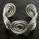 CSilver Hammered Cuff Spiral bracelet - Click To Enlarge