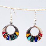 CSilver Mosaic Inlaid Earrings - Click To Enlarge